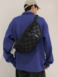 Plaid Vintage Crossbody Chest Bag Japanese Casual Waist Packs