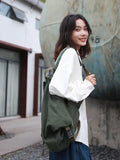 Foufurieux Japanese Canvas Backpack Large Capacity Schoolbag