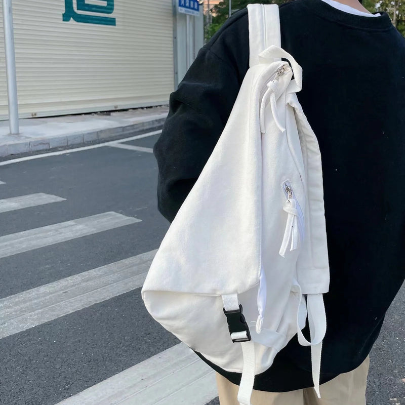 Foufurieux Japanese Canvas Backpack Large Capacity Schoolbag