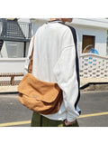 Foufurieux Japanese Casual Canvas Bag Messenger Bag Men Women Retro Shoulder Bag