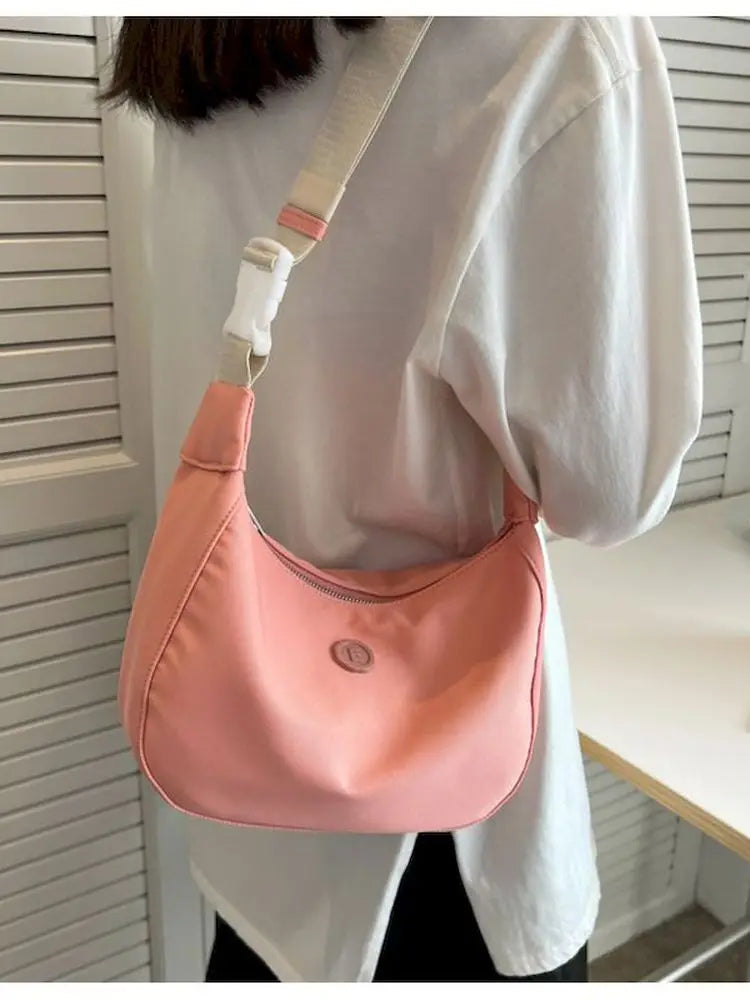 Foufurieux Pink Canvas Shoulder Bag for Woman