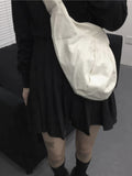 Foufurieux Lady Canvas Bag Dumpling Bag Shoulder Messenger Wide Strap