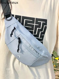 Foufurieux Large Capacity Storage Chest Bag Nylon Pack Women Big Blet Bag