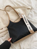Foufurieux Large-capacity Women Shoulder Bag Pleated Style Tote Bag PU