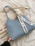 Foufurieux Large-capacity Women Shoulder Bag Pleated Style Tote Bag PU