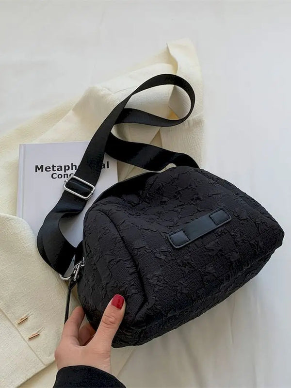 Checkerboard Canvas Shoulder Bag for Women, Large Capacity Messenger Bag