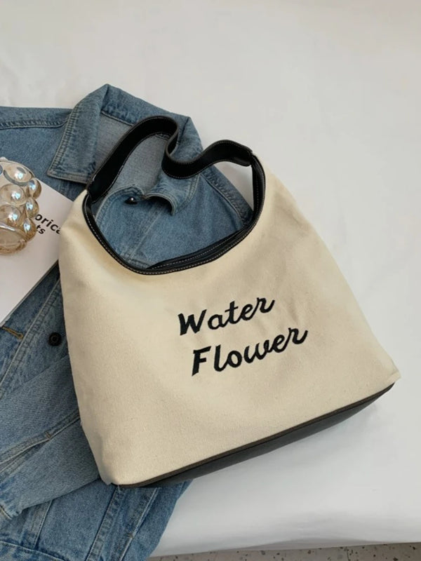 Foufurieux Canvas Shoulder Bag Women Summer Style Tote Bag