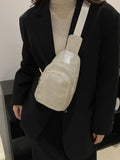 Foufurieux Leather Men Bag Casual Chest Bag Messenger Shoulder Cross Bag