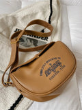 Foufurieux Leather Shoulder Bag Women Wide Strap Cowhide Messenger