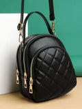 Foufurieux Plaid PU Leather Crossbody Bag Small Shoulder Bag
