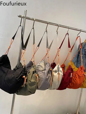 Soft Nylon Big Capacity Side Bags Lady Shoulder Crossbody Sling Bags