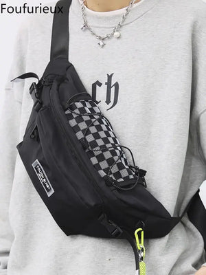 Foufurieux Men's Chest Bag Messenger Bag Shoulder Bag Canvas Sports Bag