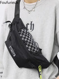 Foufurieux Men's Chest Bag Messenger Bag Shoulder Bag Canvas Sports Bag