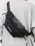 Foufurieux Men's Chest Bag Messenger Bag Shoulder Bag Canvas Sports Bag