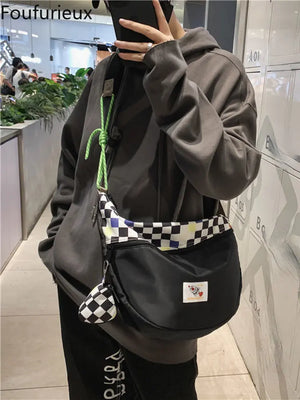 Japanese Casual Men's Shoulder Bag Student Dumpling Bag