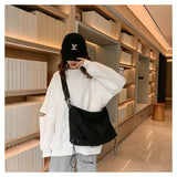 Casual Shoulder Bag Unisex Solid Crossbody Canvas