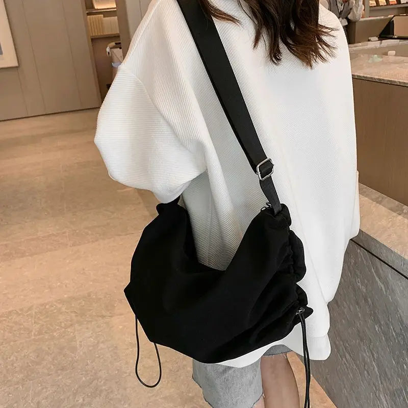 Casual Shoulder Bag Unisex Solid Crossbody Canvas