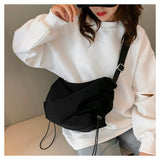 Casual Shoulder Bag Unisex Solid Crossbody Canvas