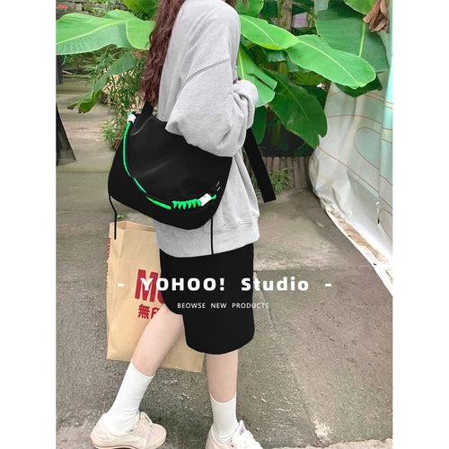 Foufurieux Neutral Joker Japanese Messenger Bag Nylon Canvas Schoolbag