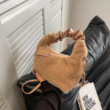 Foufurieux Plush Faux Fur Mini Shoulder Bag Soft Cross-body Autumn Handbag
