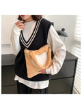 Fluffy Winter Big Shoulder Bag Love Heart Pattern Soft Plush Warm Fur Tote