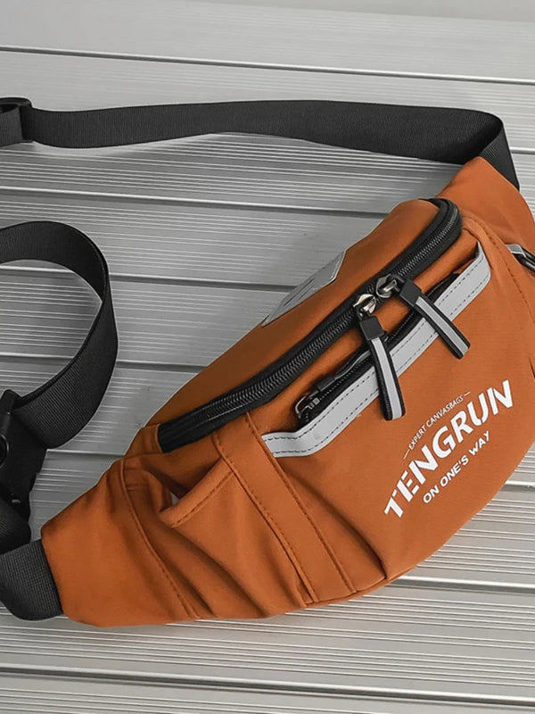 Nylon Reflective Chest Pack Waist Bag for Travel Crossbody
