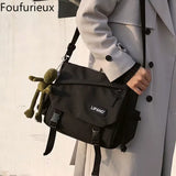 Foufurieux Panelled Shoulder Bag Women Crossbody Bag Nylon School Bag