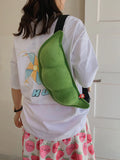 Foufurieux Plush Peas Shaped Shoulder Bag Y2k