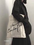 Foufurieux Retro Movie Lines One Shoulder Canvas Bag