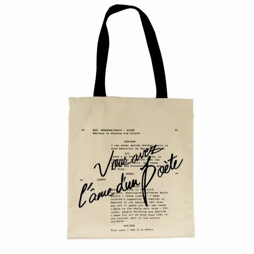 Foufurieux Retro Movie Lines One Shoulder Canvas Bag