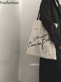 Foufurieux Retro Movie Lines One Shoulder Canvas Bag