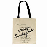 Foufurieux Retro Movie Lines One Shoulder Canvas Bag