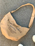 Retro Canvas Shoulder Bag Letter Print Large Capacity Messenger Bag