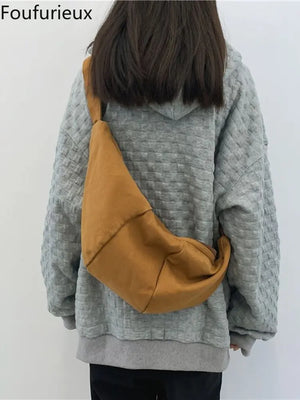 Canvas Shoulder Bag Men Large-capacity Messenger Student Bag