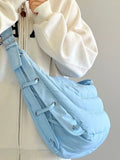 Foufurieux Soft Cotton Filled Ox Horn Tramp Bag Female Casual Women Bags