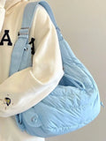 Foufurieux Soft Cotton Filled Ox Horn Tramp Bag Female Casual Women Bags