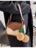 Foufurieux Solid PU Leather Women Handbag - Small Shoulder Bag