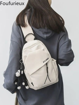 Foufurieux Solid Women Rucksack Bag Backpack for Teenage Girls