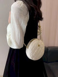 Women's Circular Bag Soft Leather Shoulder Crossbody Bag