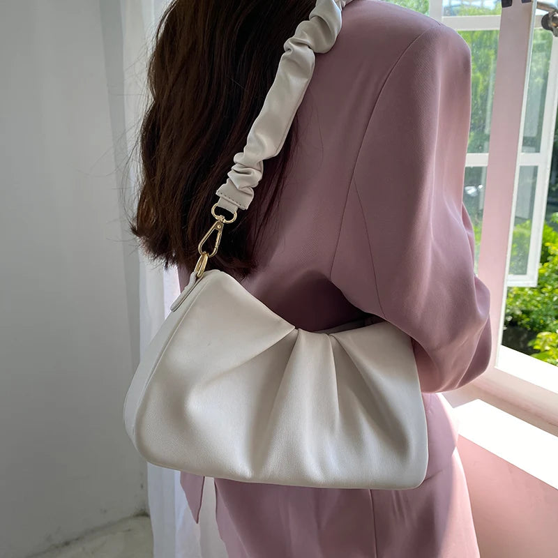 Foufurieux Underarm Women's Bag Solid Cloud Packs Female Pack