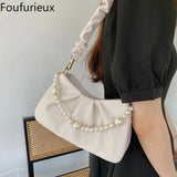 Foufurieux Underarm Women's Bag Solid Cloud Packs Female Pack