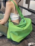 Foufurieux Sporty Style Neon Green Shoulder Bag