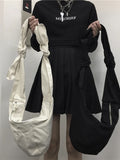 Vintage Knotted Bandage Bag Lady Canvas Bag Student Art Retro Dumpling Bag