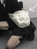 Vintage Knotted Bandage Bag Lady Canvas Bag Student Art Retro Dumpling Bag