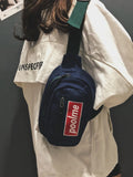 Foufurieux Waist Bag 3 Zipper Pocket Chest Handbag Unisex Fanny Pack
