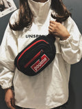 Foufurieux Waist Bag 3 Zipper Pocket Chest Handbag Unisex Fanny Pack