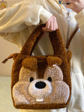 Winter Chestnut Squirrel Plush Bag Women Handbag Fanny Pack