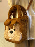 Winter Chestnut Squirrel Plush Bag Women Handbag Fanny Pack