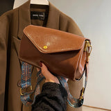 Foufurieux Winter Retro PU Small Bag Solid One Shoulder Crossbody Bags