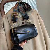 Foufurieux Winter Retro PU Small Bag Solid One Shoulder Crossbody Bags
